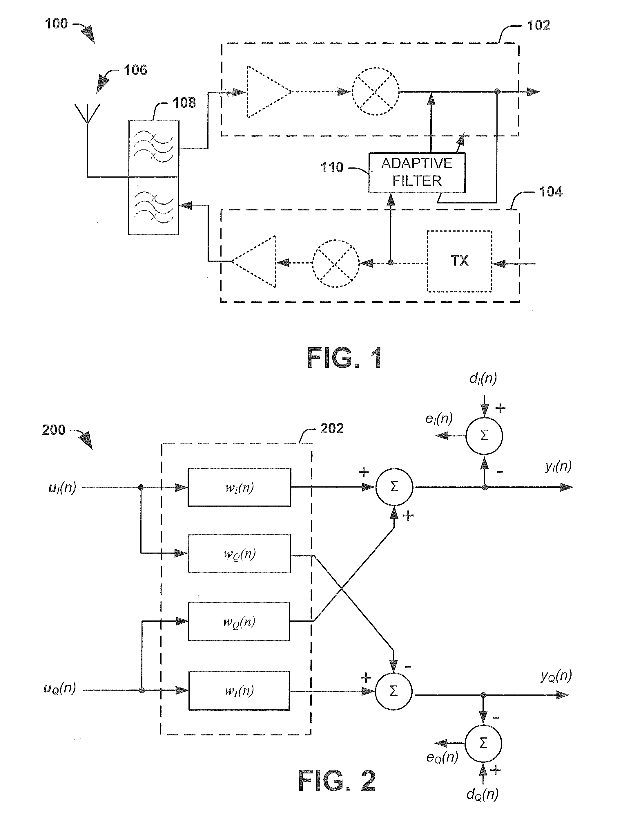 Simplified adaptive filter algorithm for the cancellation of tx-induced even order intermodulation products