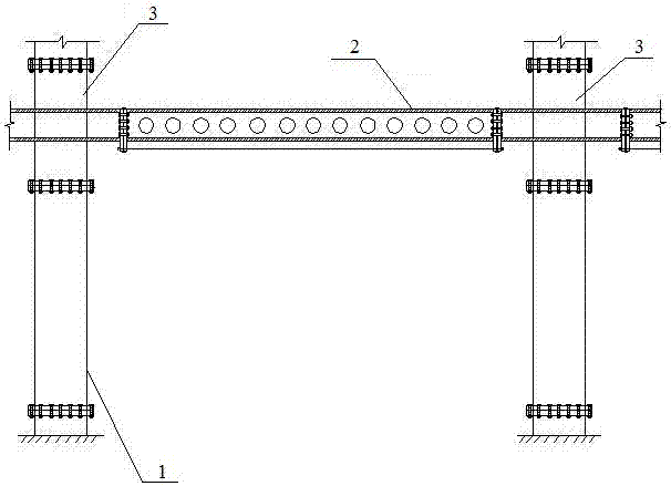 Frame system composed of hollow steel pipe concrete integral joints and construction method