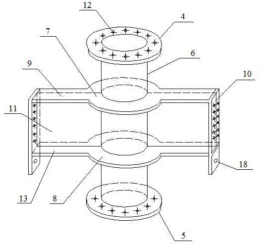 Frame system composed of hollow steel pipe concrete integral joints and construction method