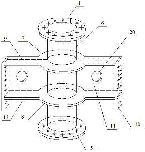 Frame system composed of hollow steel pipe concrete integral joints and construction method