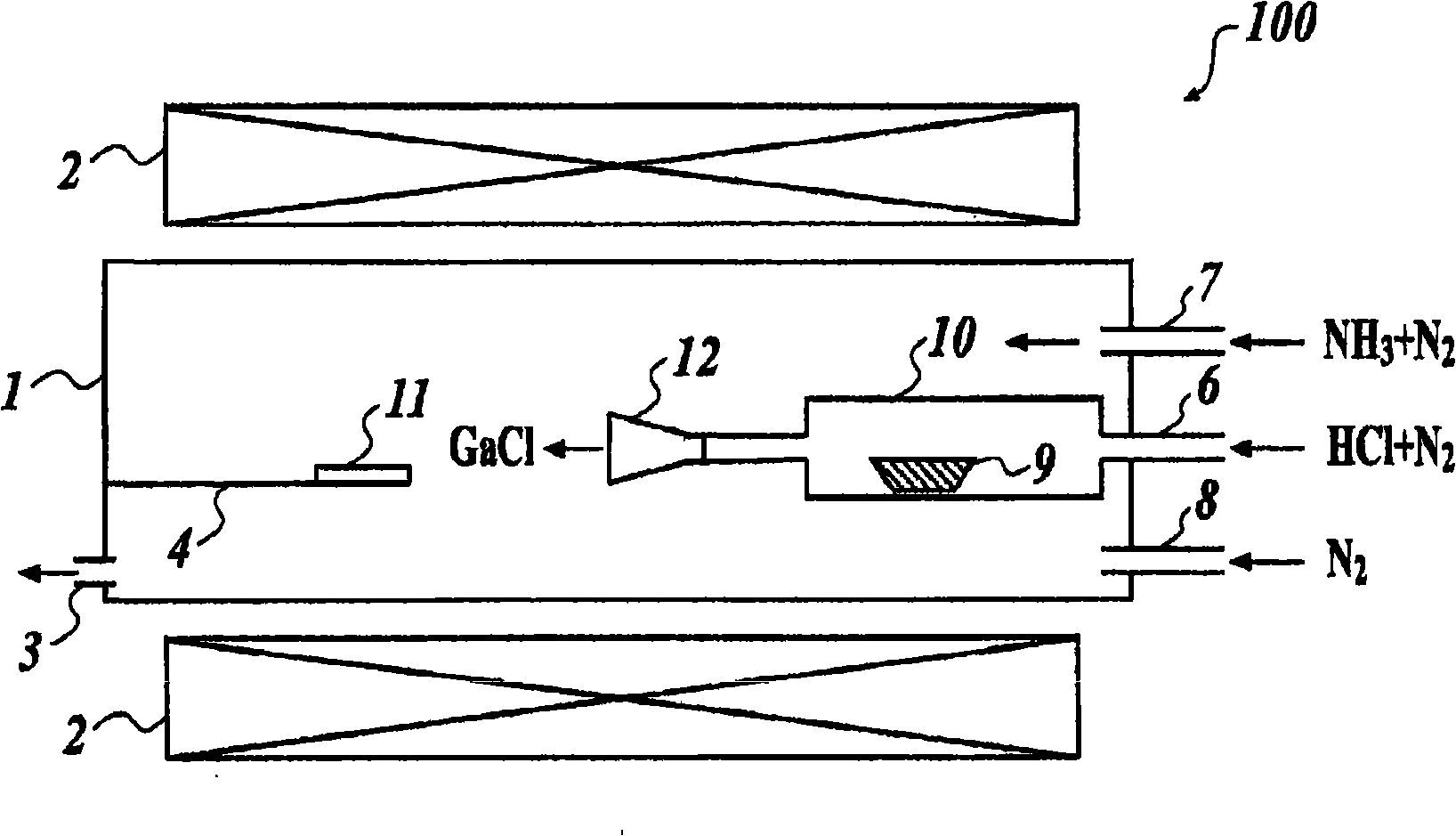 Process for producing gan single-crystal, gan thin-film template substrate and gan single-crystal growing apparatus