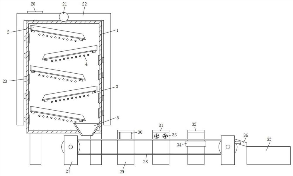 Drying device for processing trichosanthes kirilowii maxim seeds