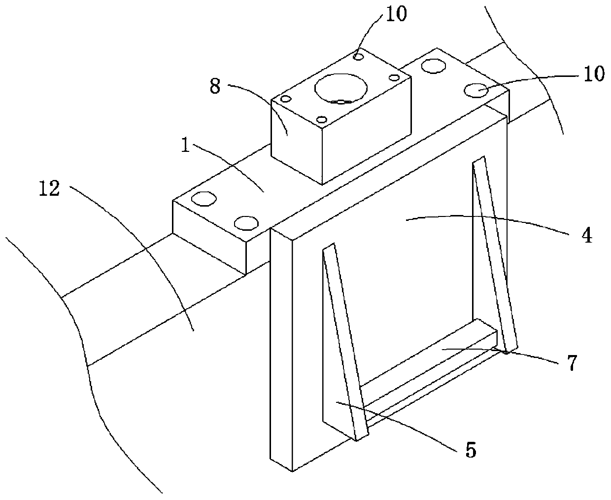 Snakelike movement resistant shock absorber installation base of rail vehicle