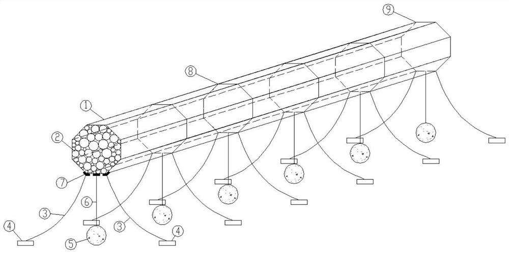 Net cage filling type floating breakwater