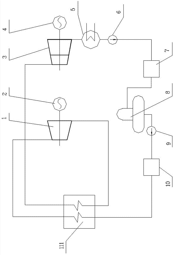 Intermediate reheating small-capacity split axle type steam-turbine generator set