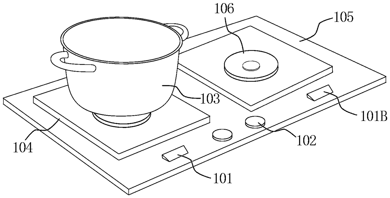 Intelligent projection gas stove and implementation method thereof