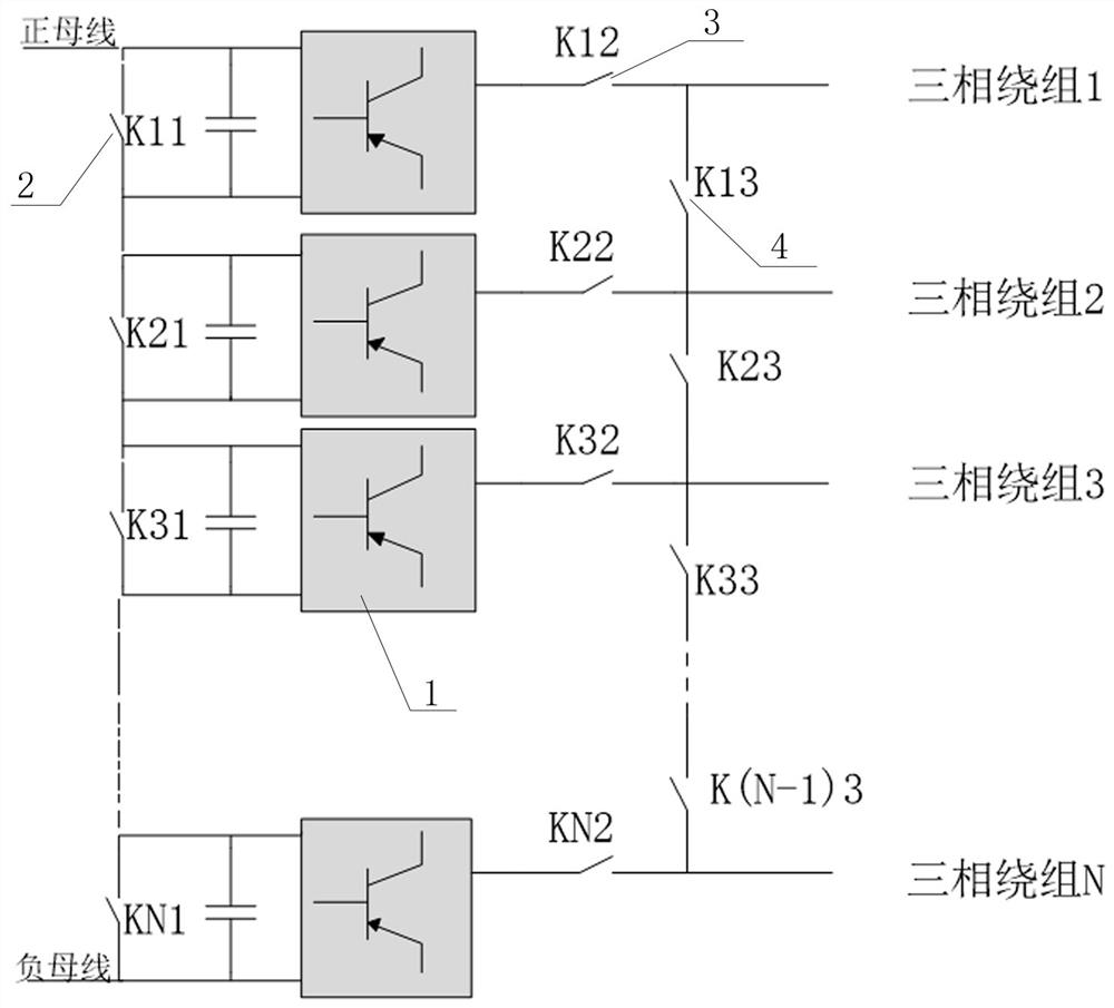 Frequency conversion all-in-one machine main loop topological structure with redundancy design