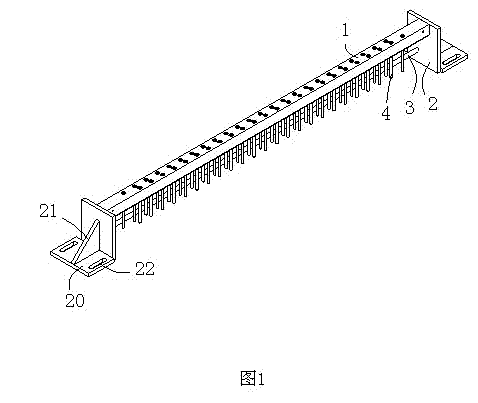 Wire branching comb of thermal shrinkage slim tube irradiation device