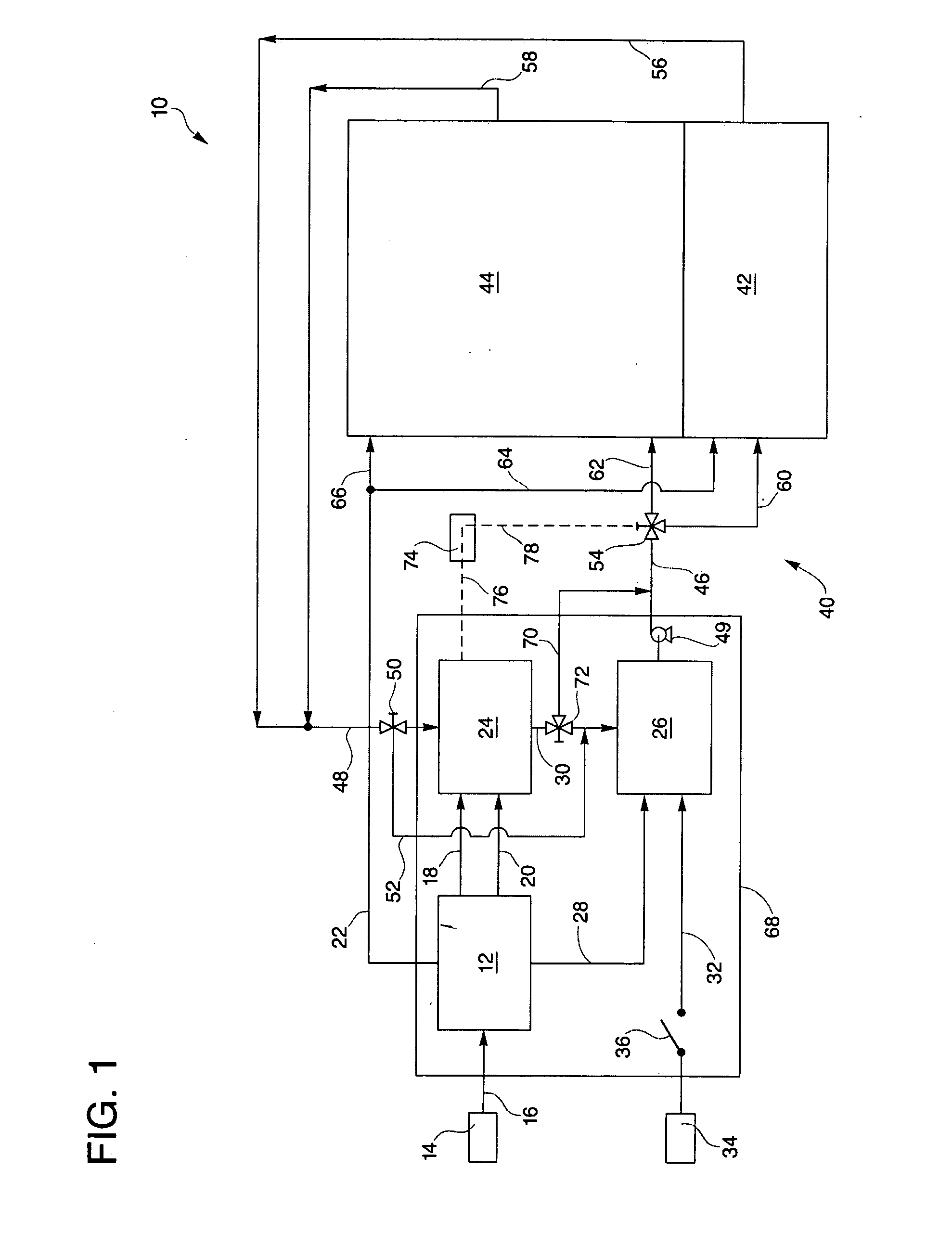 Cooling, heating and power system with an integrated part-load, active, redundant chiller