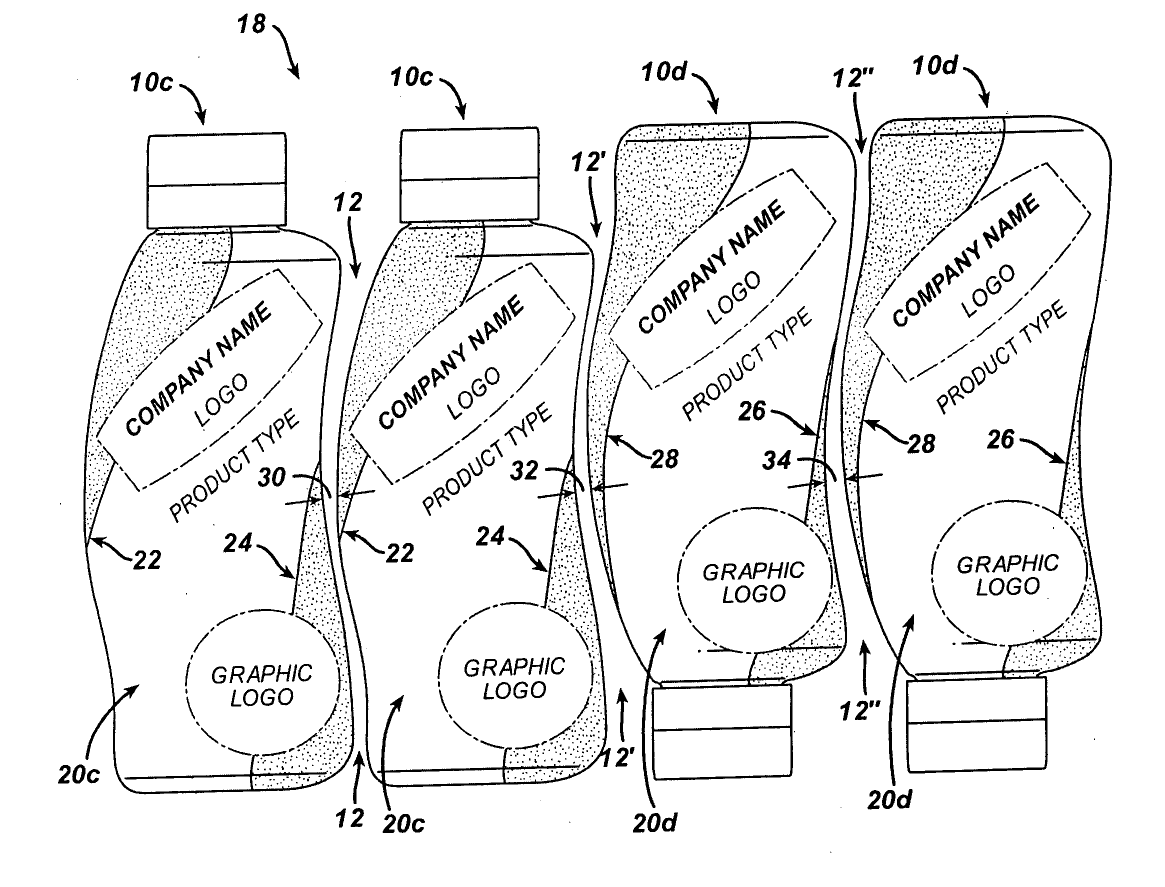 Packaging with continuing labels