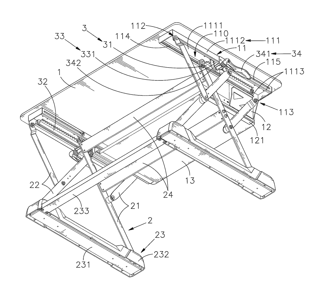 Height-adjustable table