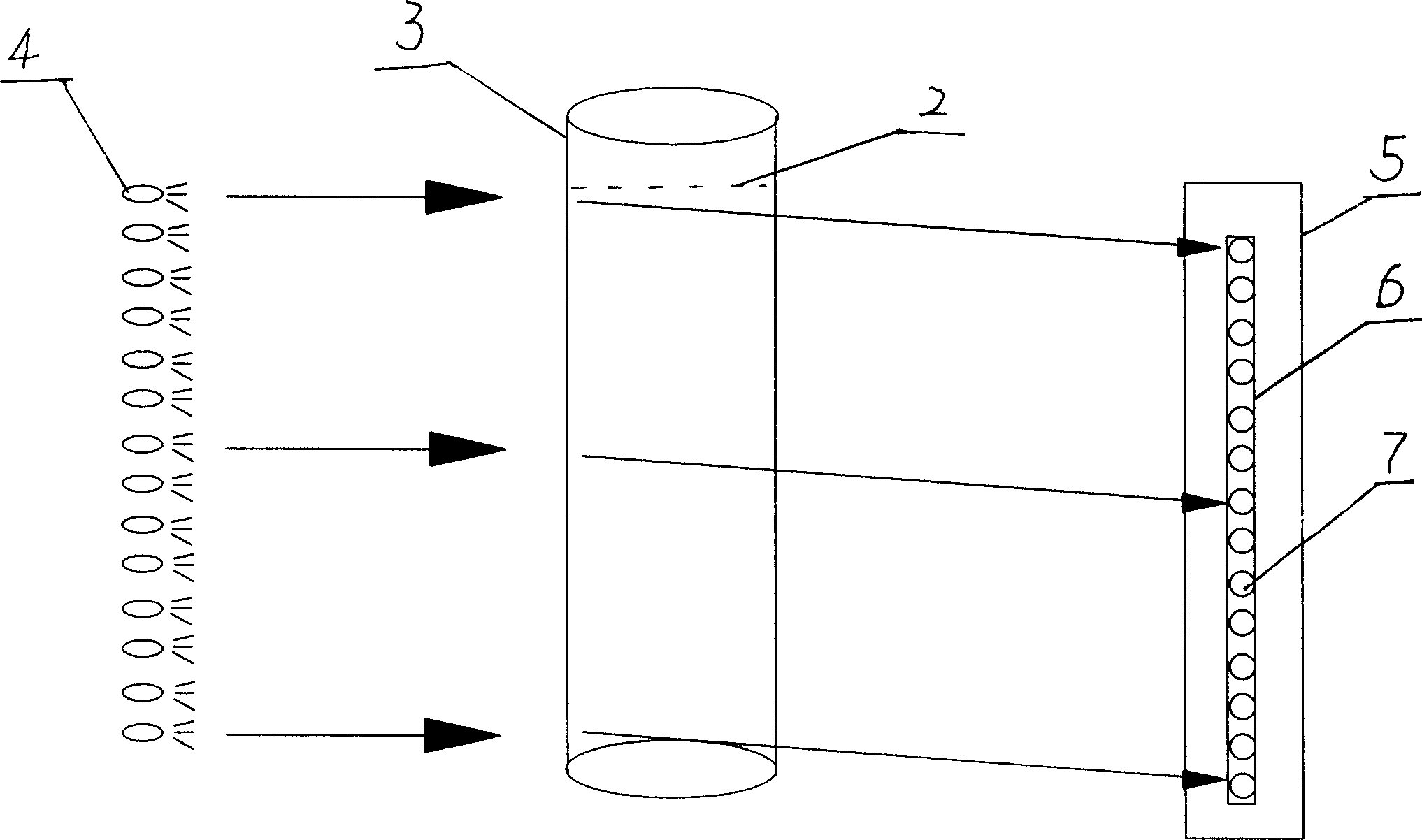 Digitized liquid level measuring method using laser conduction