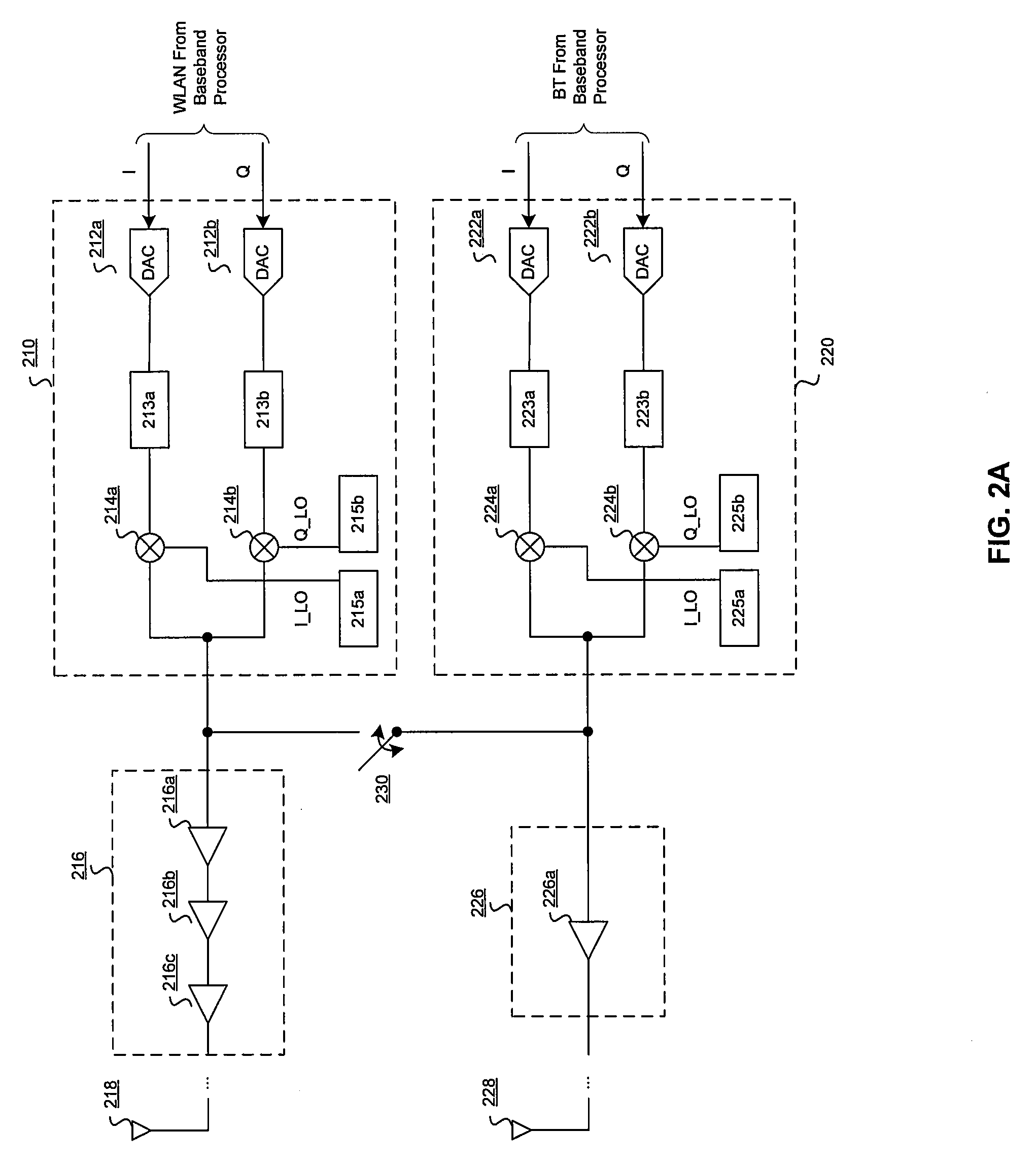 Method and System for Shared High-Power Transmit Path for a Multi-Protocol Transceiver