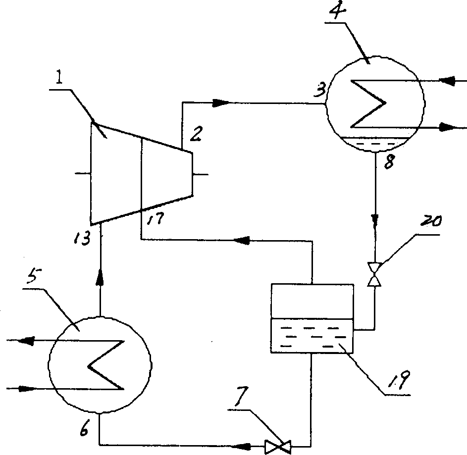 Steam compression type refrigerating economizer system