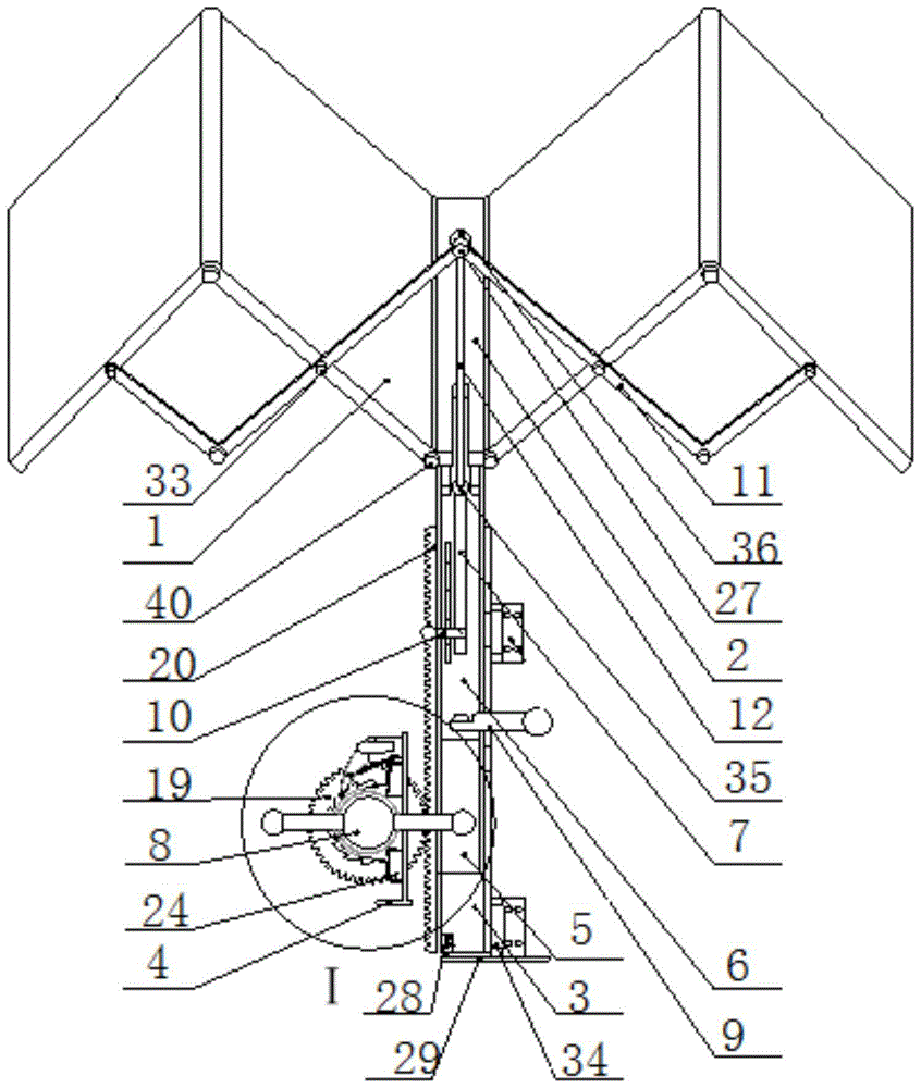 A reel sprinkler irrigation machine solar panel stretching mechanism