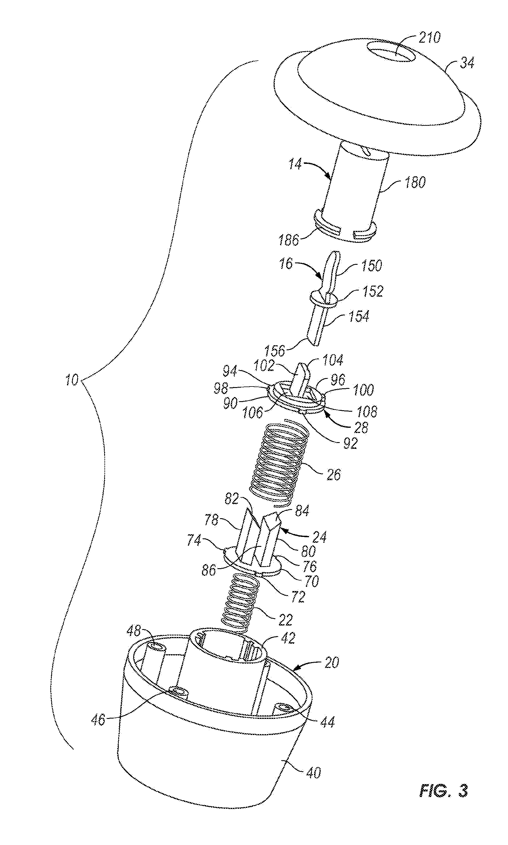 Mechanical apparatus operated by a slight lateral force