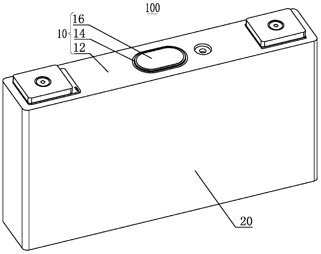 Battery top cover assembly and single battery