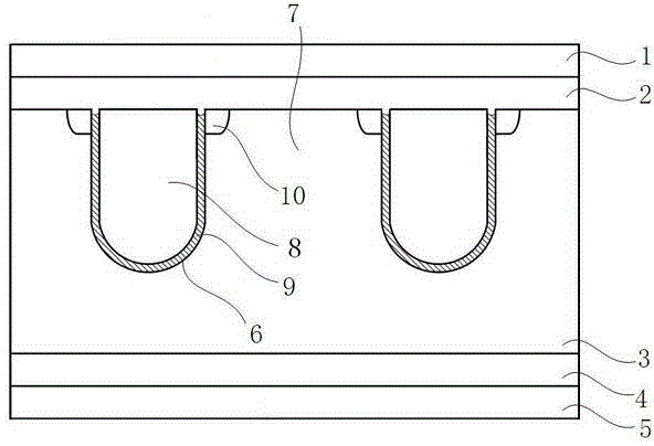 Trenched Schottky-barrier diode and manufacturing method thereof