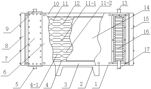 A wide channel plate heat exchanger