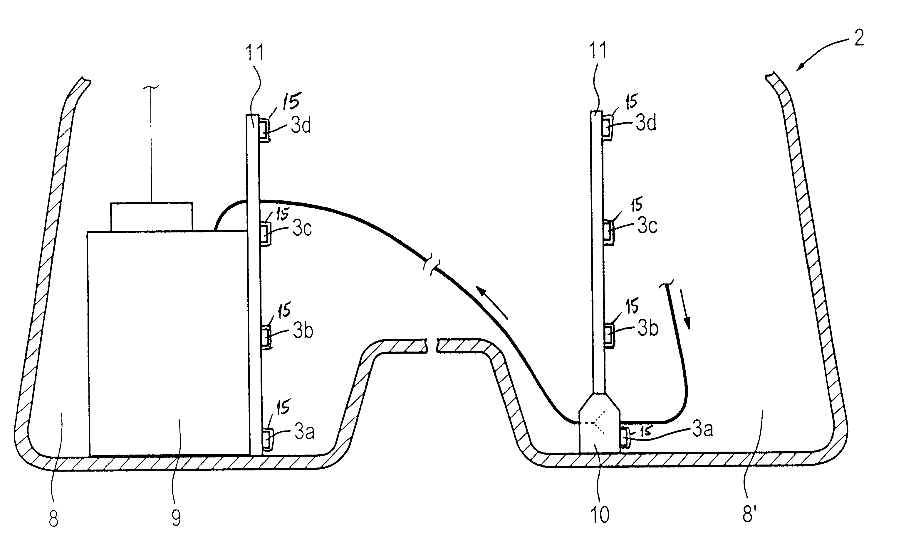 Level transmitter for a liquid container and method for determining the level in a liquid container