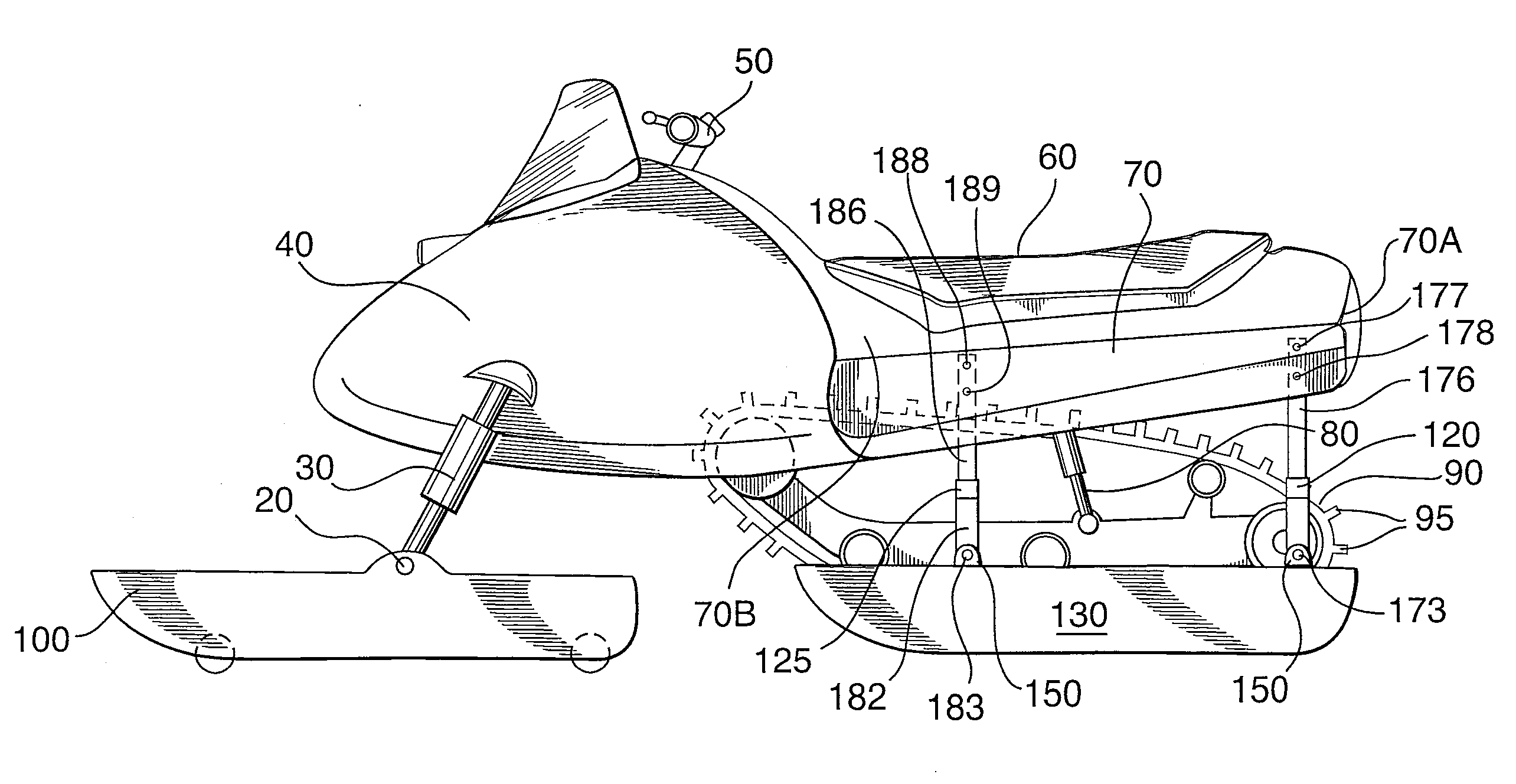 Snowmobile conversion kit for amphibious service