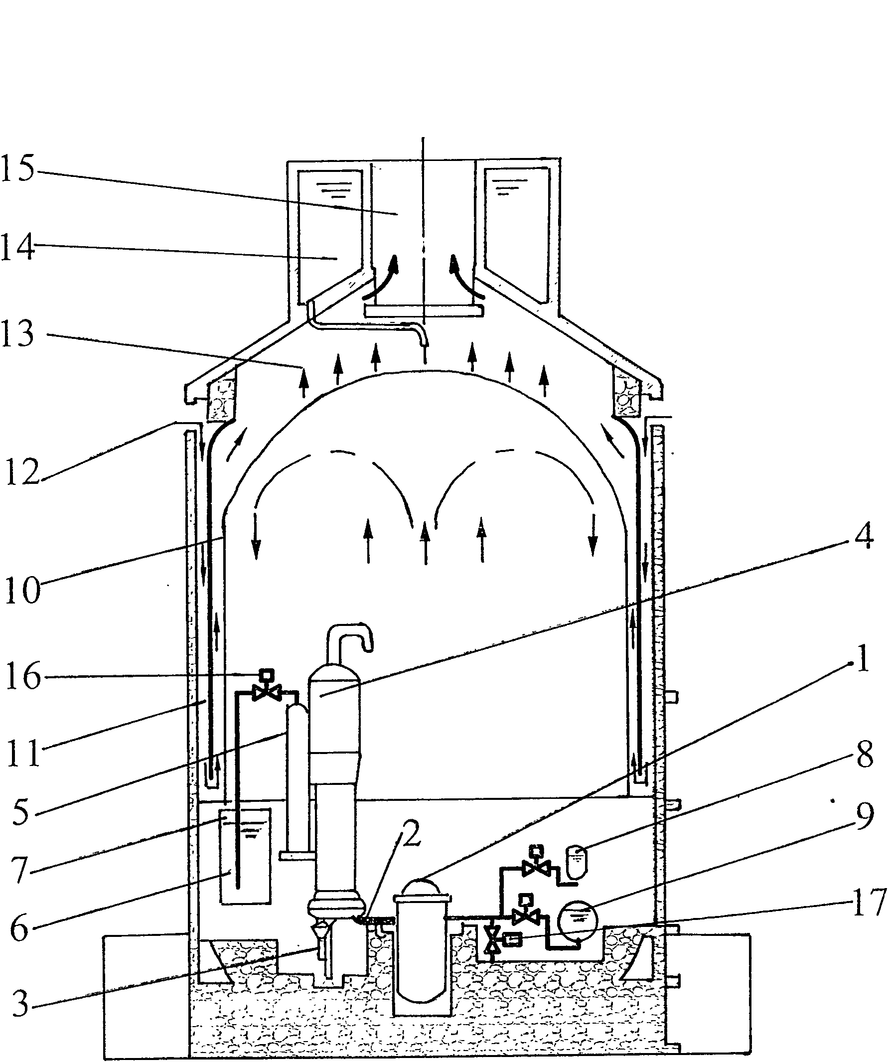 Passive emergency cooling system for severe accident in reactor