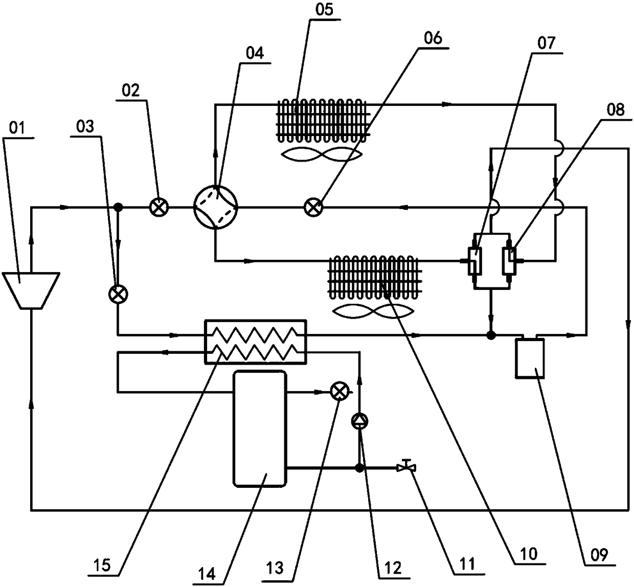 A Transcritical CO2 Heat Pump Air Conditioning System