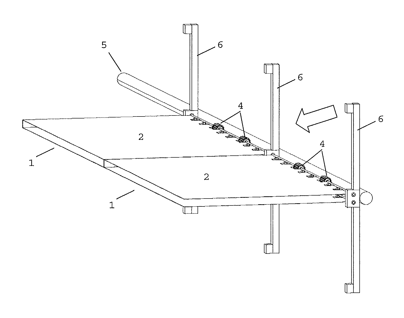 Vertical wind turbine with articulated blades