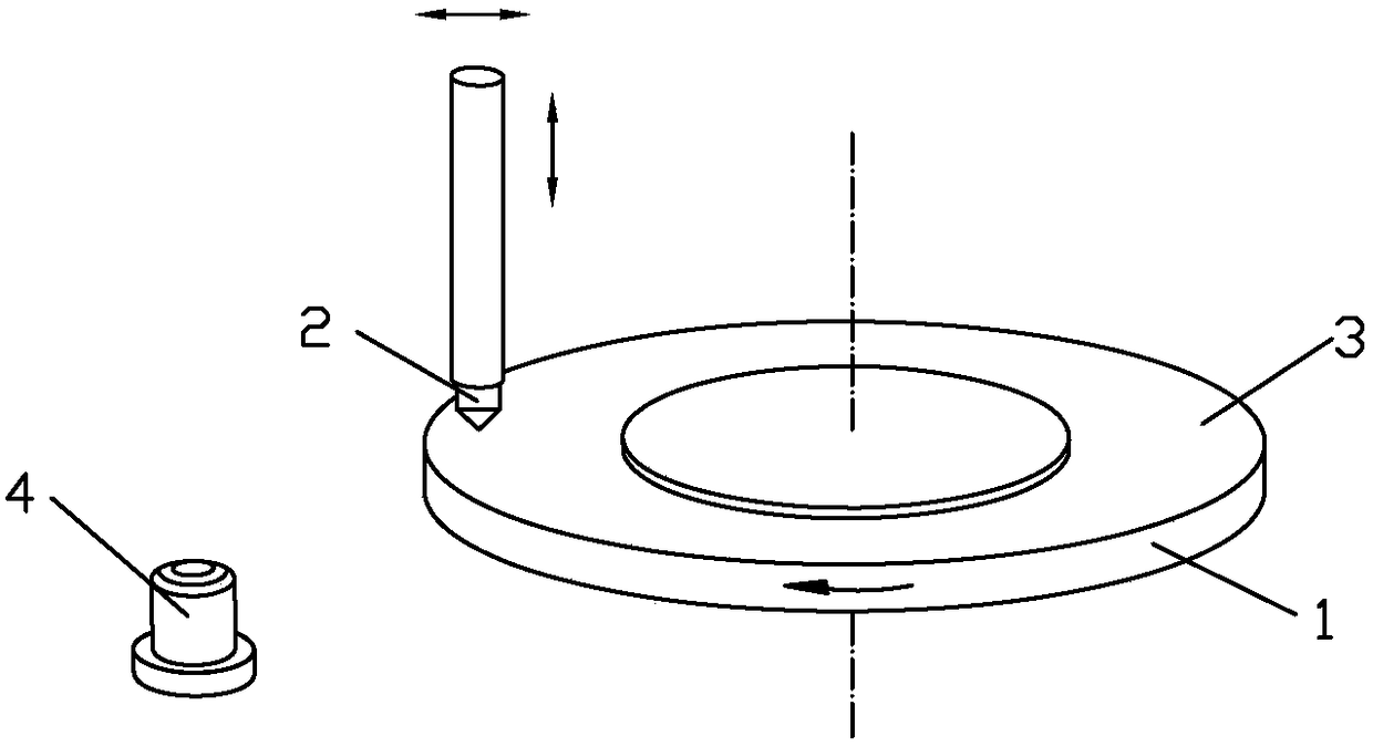 A test method for the continuous scratching interference behavior of a single abrasive particle on a ferrous metal specimen pre-conditioned by a spherical grinding head