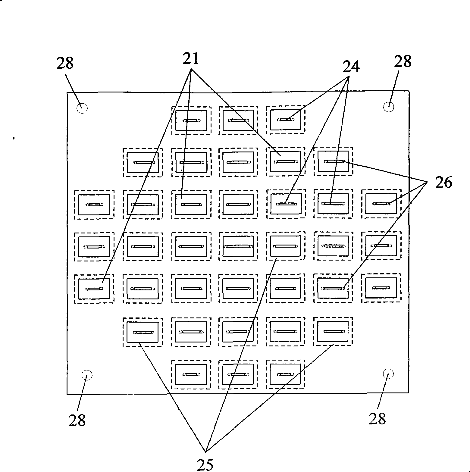 Gap-loaded wide-band microstrip reflective array