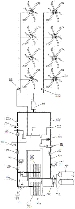 Compressed nitrogen rotation-type foam proportionally-mixed fire extinguishing system