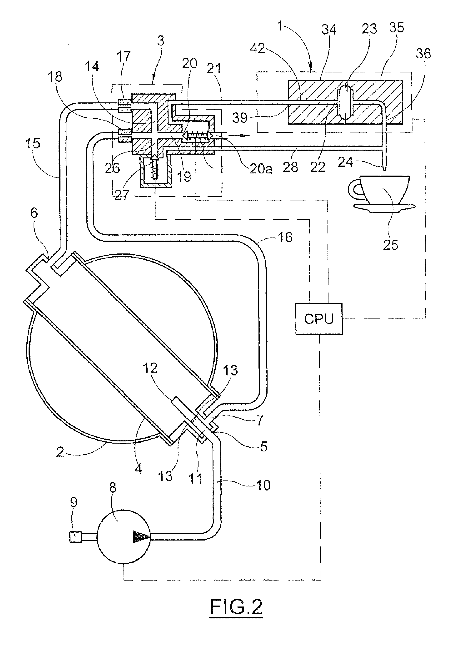 Apparatus for the preparation of coffee-based beverages from pre-packaged pods or capsules