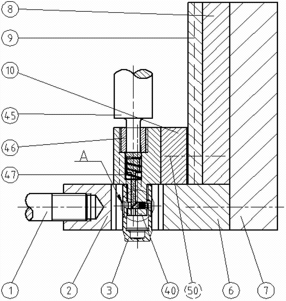 Rocker arm type hydraulic tappet housing inner wall outward punching type punching equipment and method