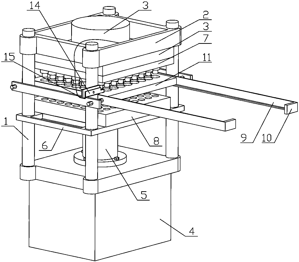 Anti-dislocation device for vulcanizing machine forming mold