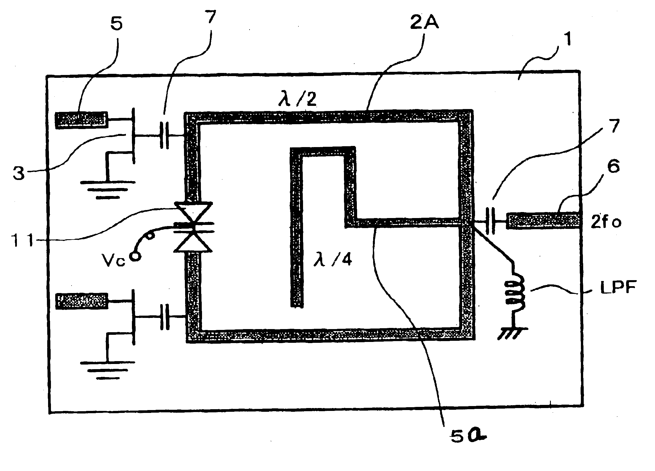 High frequency oscillator using transmission line resonator