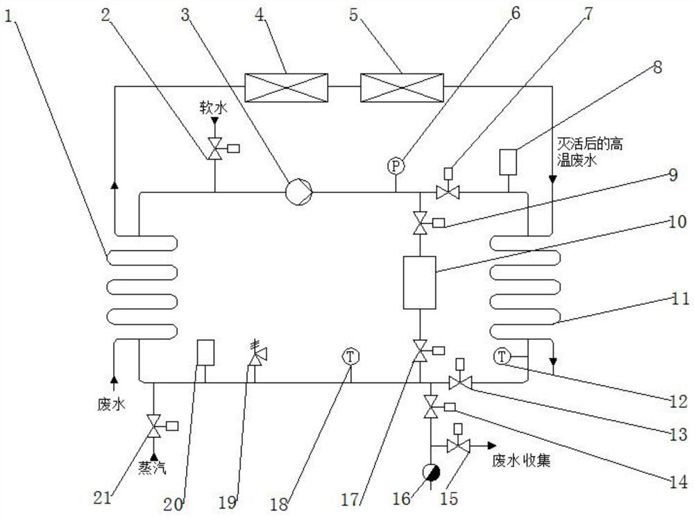 Heat exchange system and method for continuous wastewater treatment in biosafety laboratory