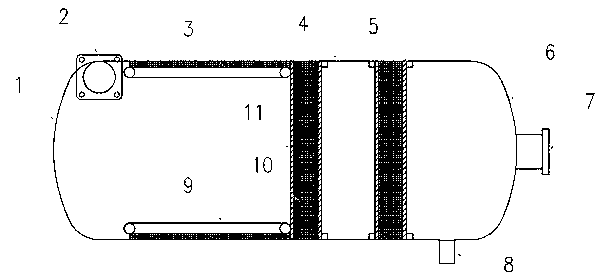 A horizontal oil separator