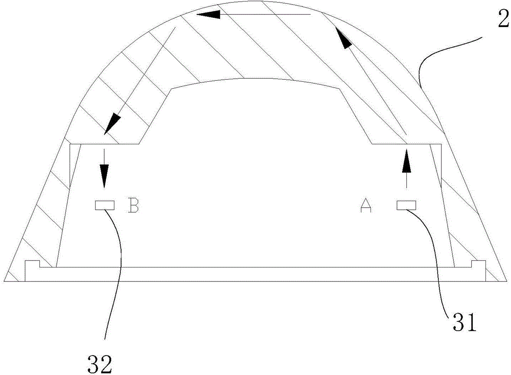 Optical rainfall detecting method, detecting device and light guide device