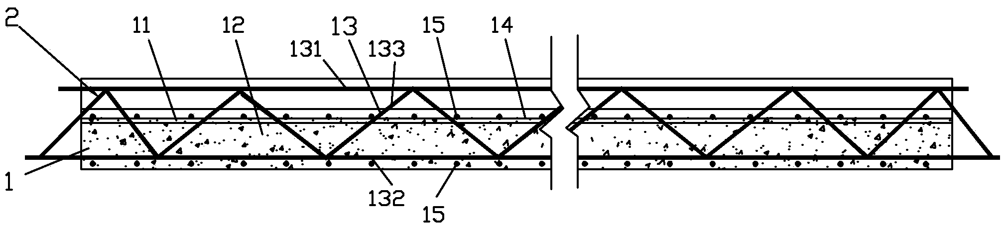 Truss concrete superposed beam