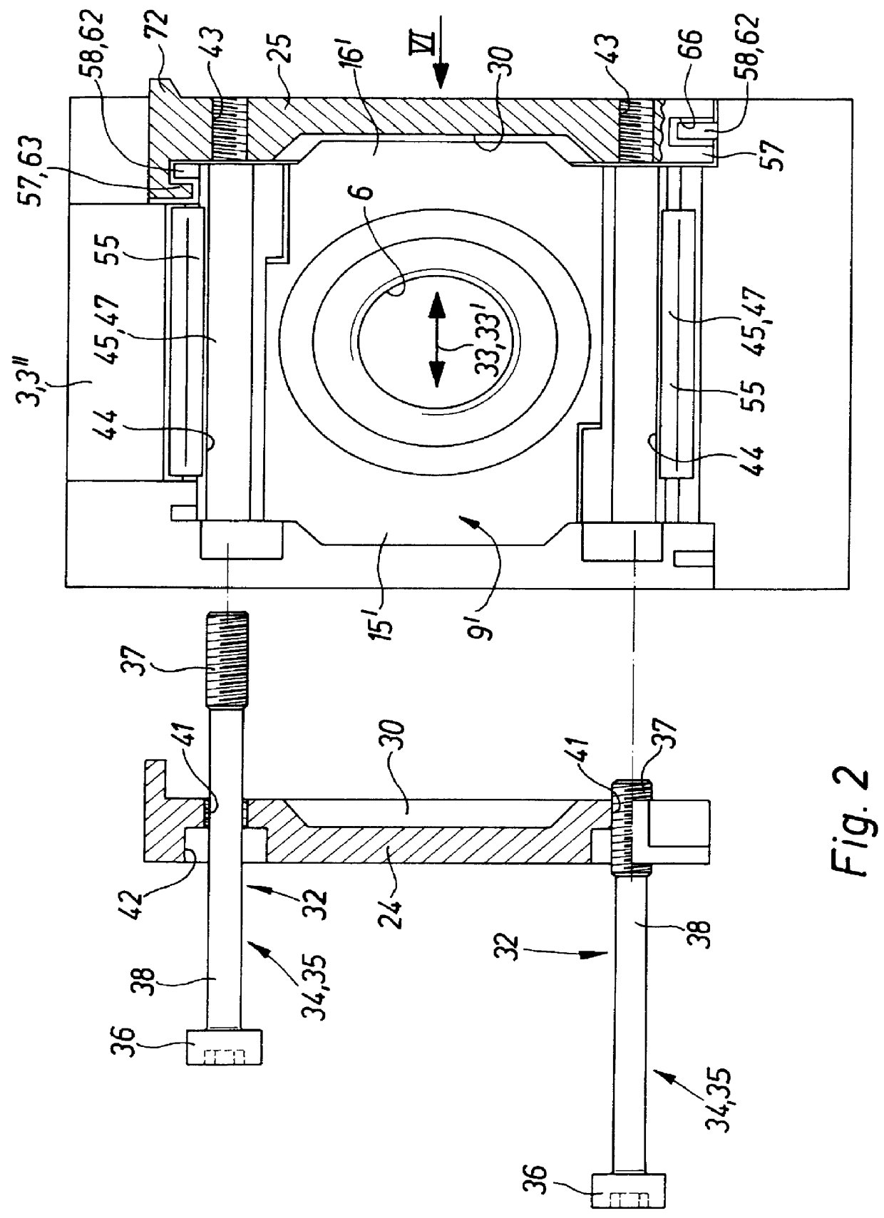 Connecting means for two members in fluid conducting assembly