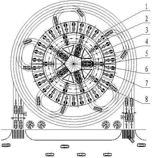 A New Circular Stereoscopic Garage with Rotary Carts and Multiple Exchange Areas