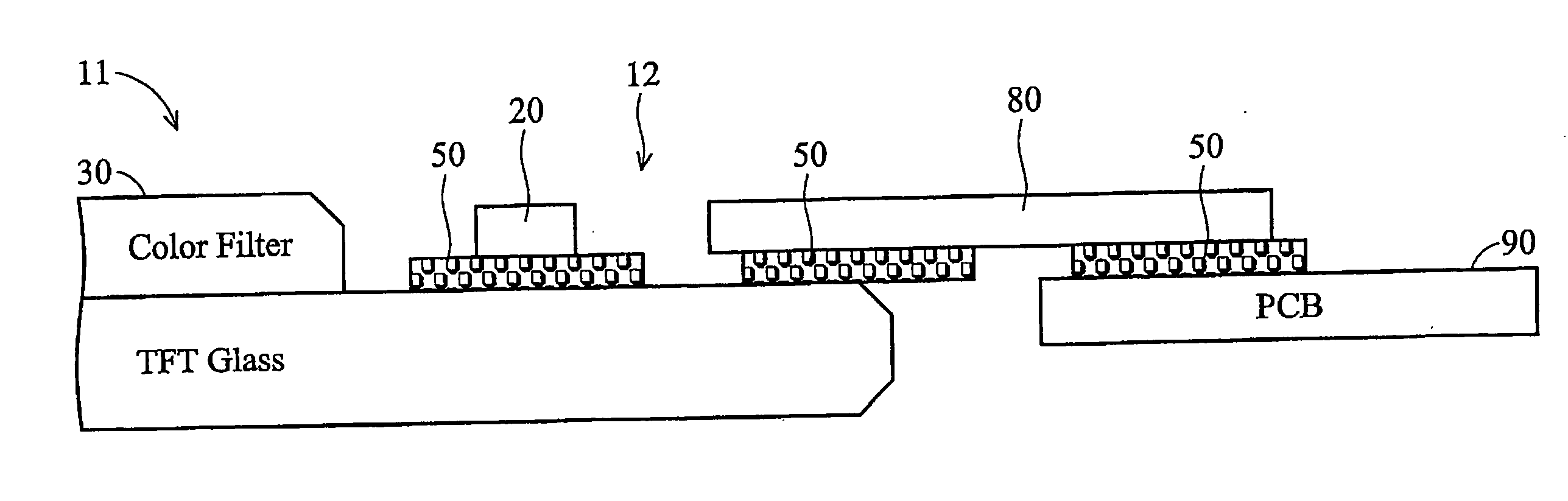 Test pad array for contact resistance measuring of ACF bonds on a liquid crystal display panel