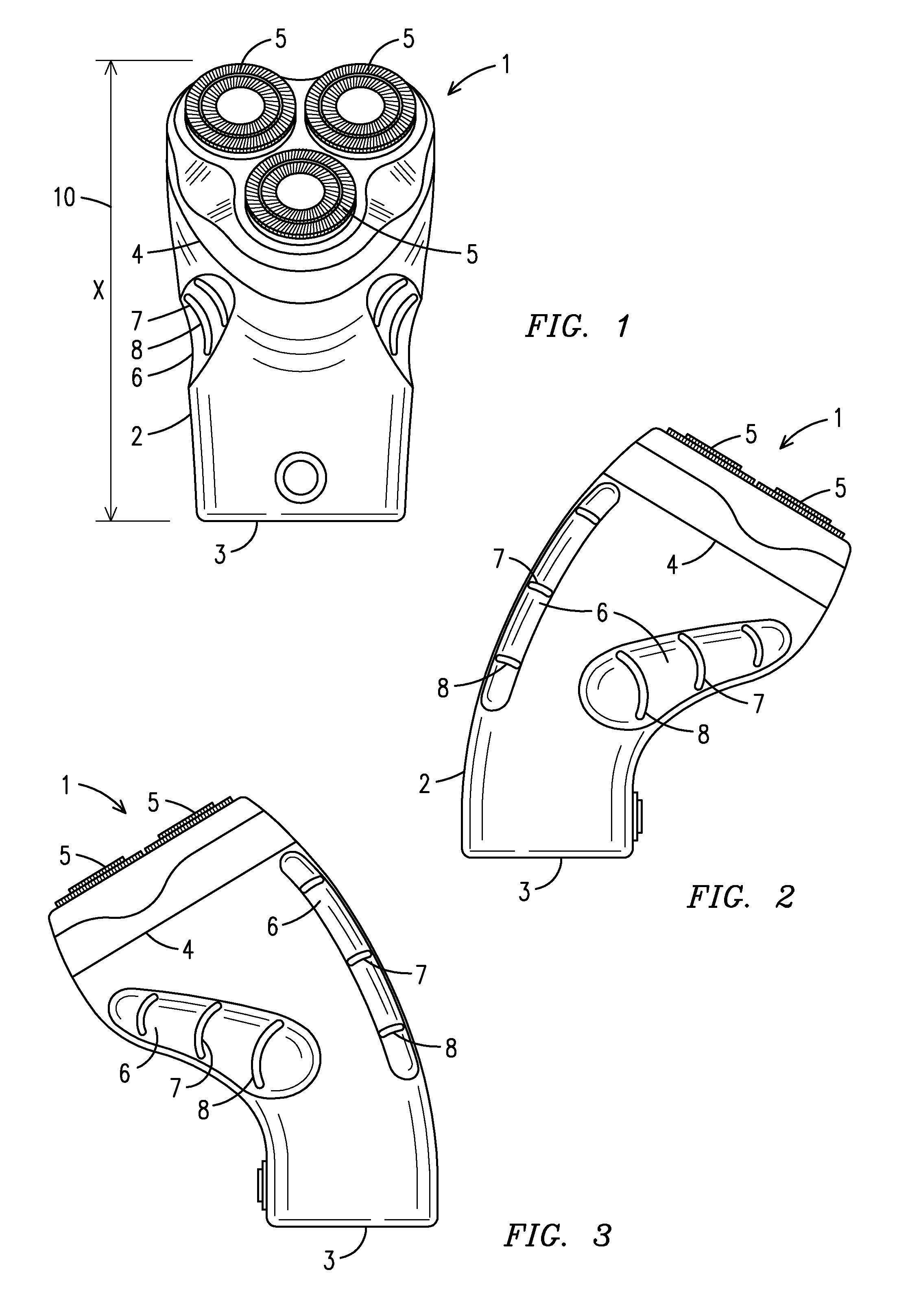 Electric head shaver with ergonomic handle