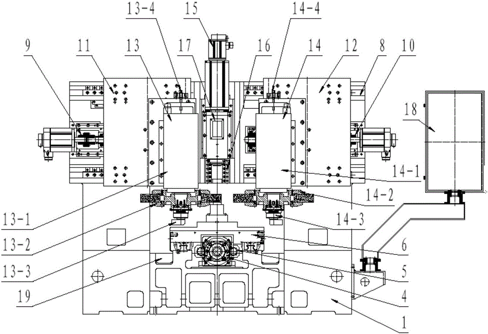 Numerical control liner guide rail trench grinding device