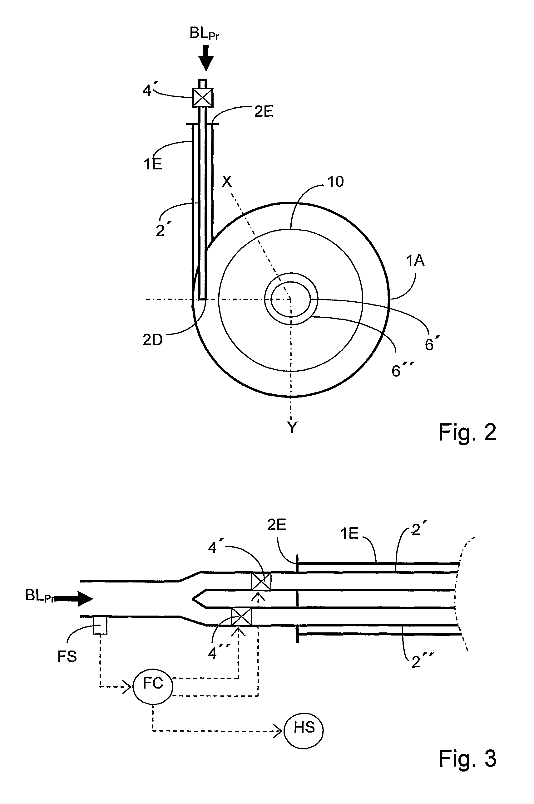 Cyclone with improved separation of gas from gas laden liquid streams also at reduced flow volumes