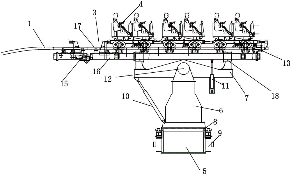 Rail changing device for roller coaster