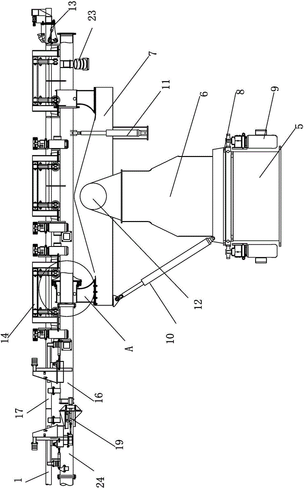 Rail changing device for roller coaster