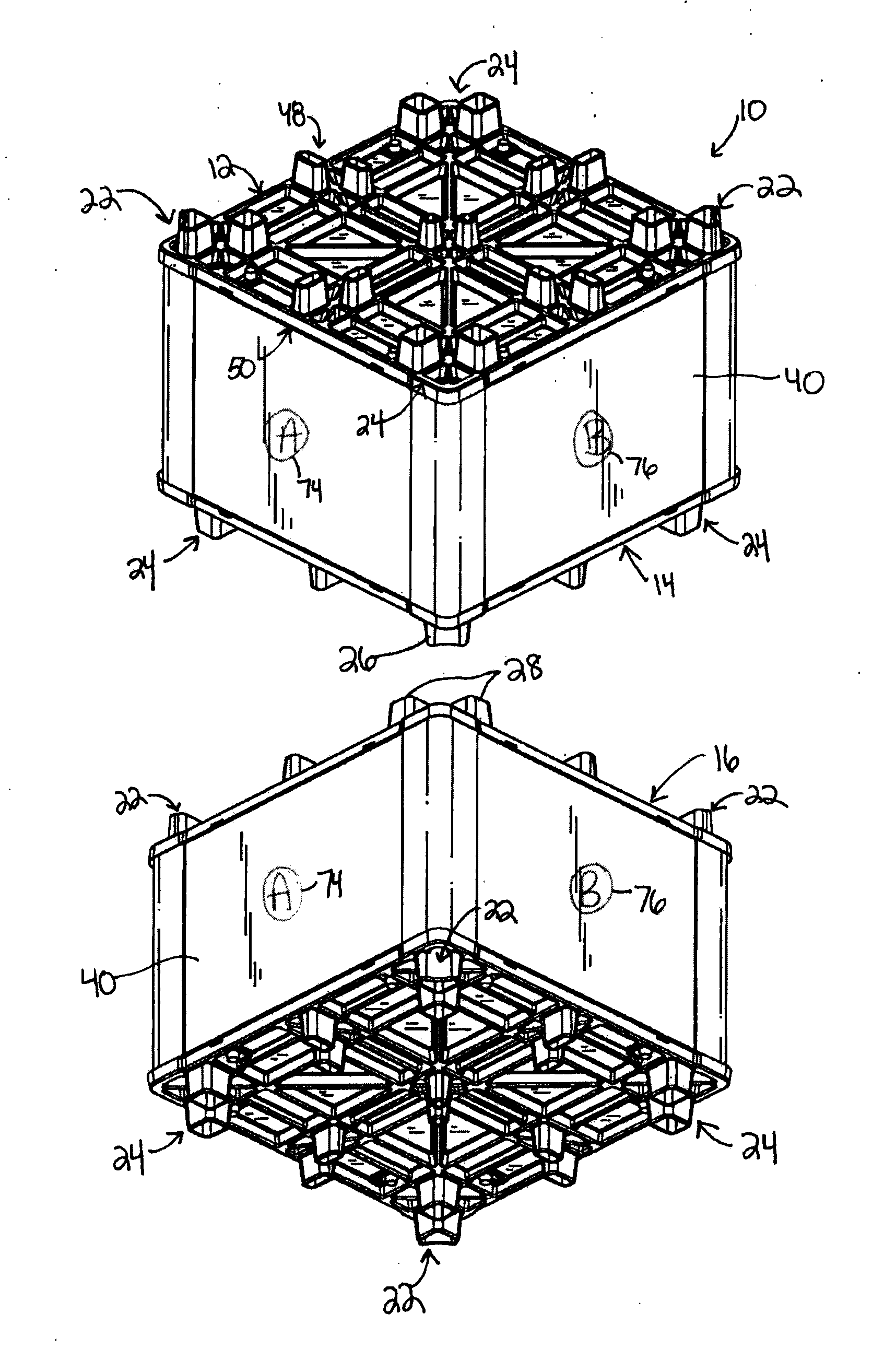 Nestable pallet and stackable sleeve pack