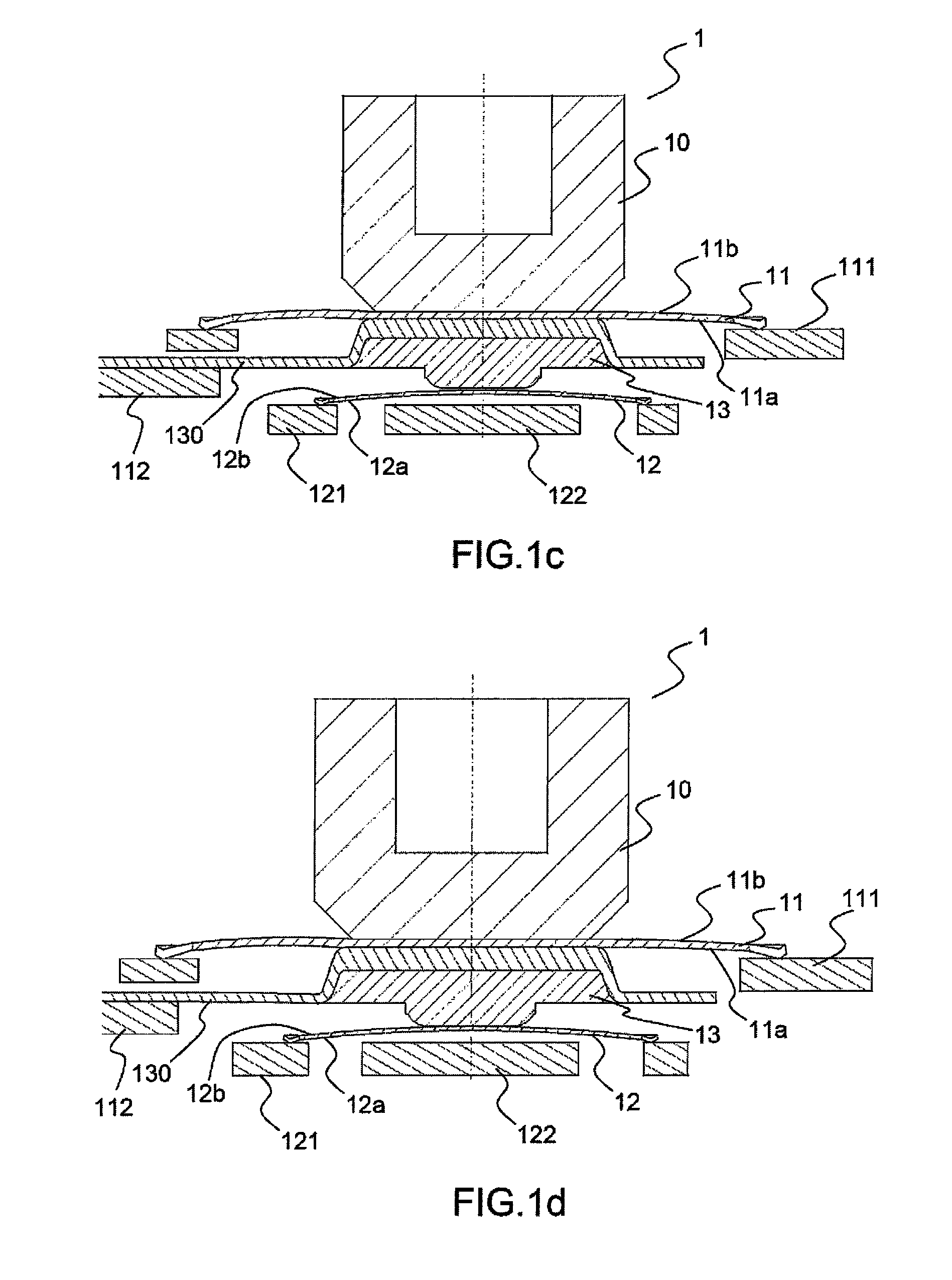 Compact double-contact secured pushbutton switch