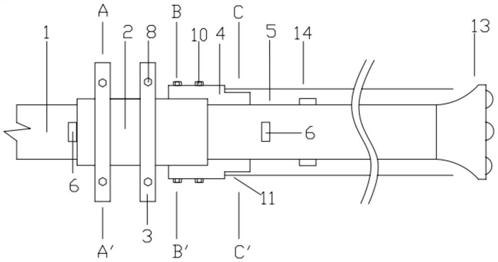 A device for conveniently drilling holes in broken rock mass and its drilling method